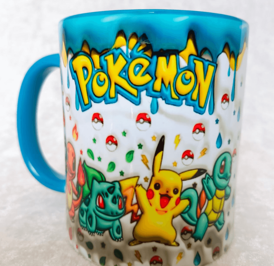 Pokemon Baskı içi ve Kulpu Renkli Kupa