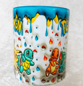 Pokemon Baskı içi ve Kulpu Renkli Kupa