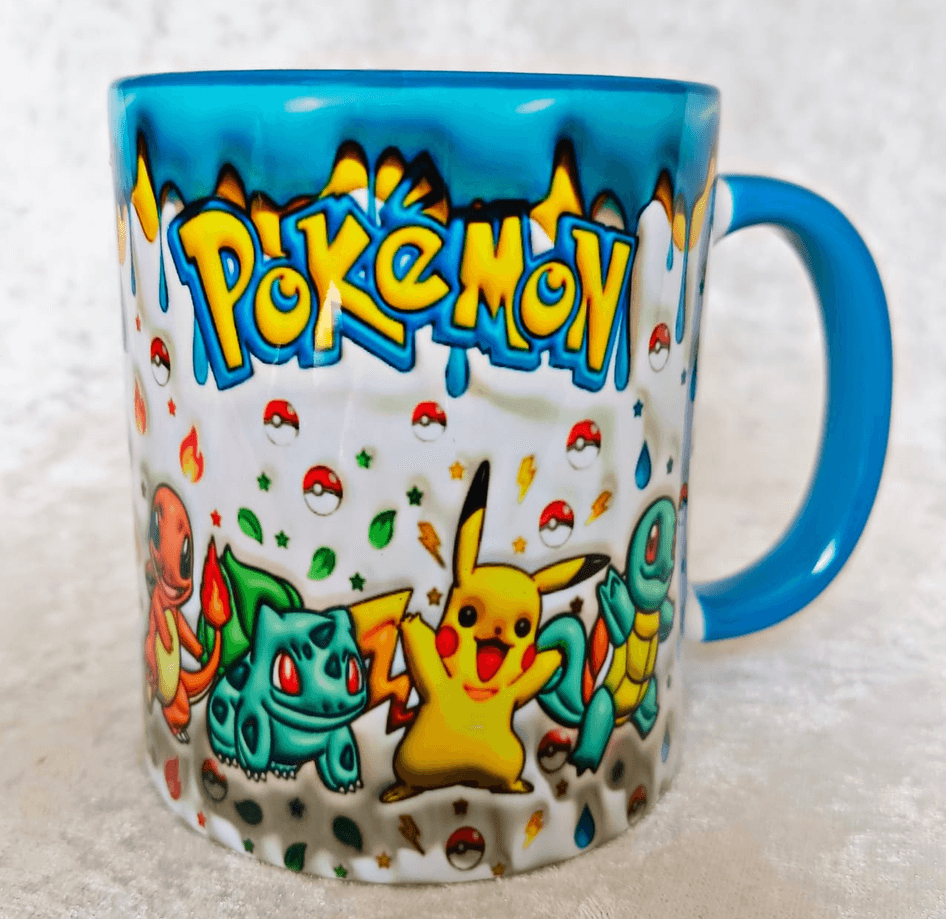 Pokemon Baskı içi ve Kulpu Renkli Kupa