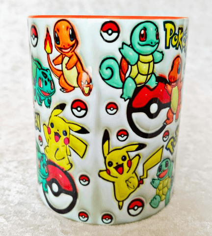 Pokemon Baskı içi ve Kulpu Renkli Kupa