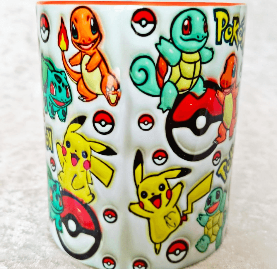Pokemon Baskı içi ve Kulpu Renkli Kupa