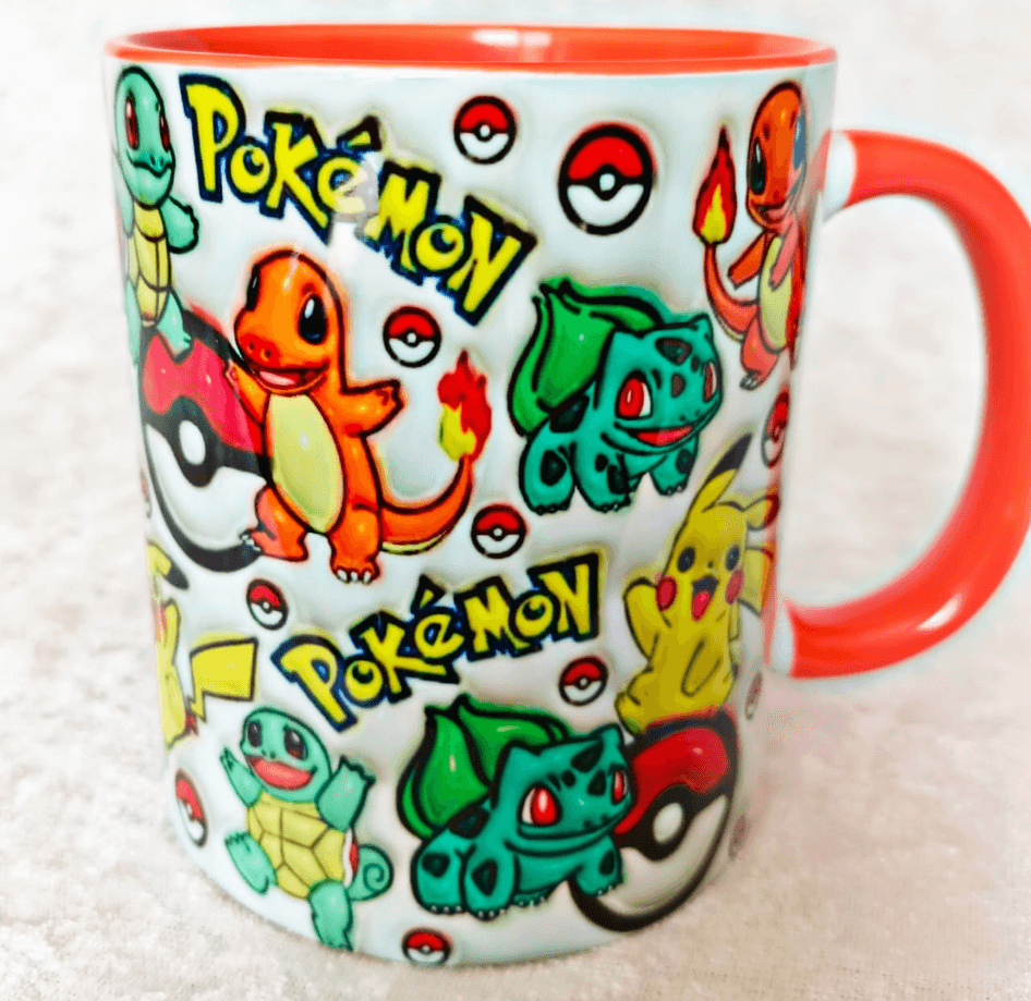 Pokemon Baskı içi ve Kulpu Renkli Kupa