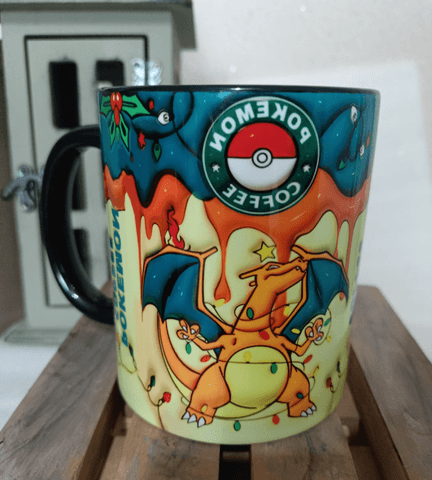 Pokemon Baskı içi ve Kulpu Renkli Kupa