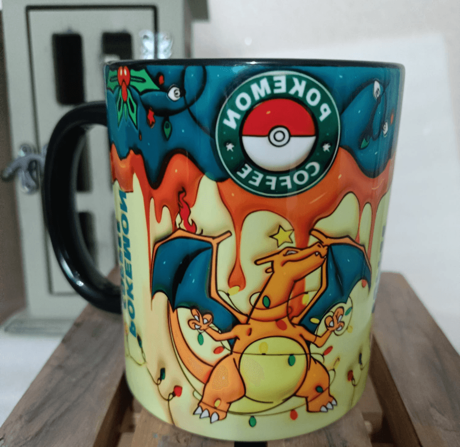 Pokemon Baskı içi ve Kulpu Renkli Kupa