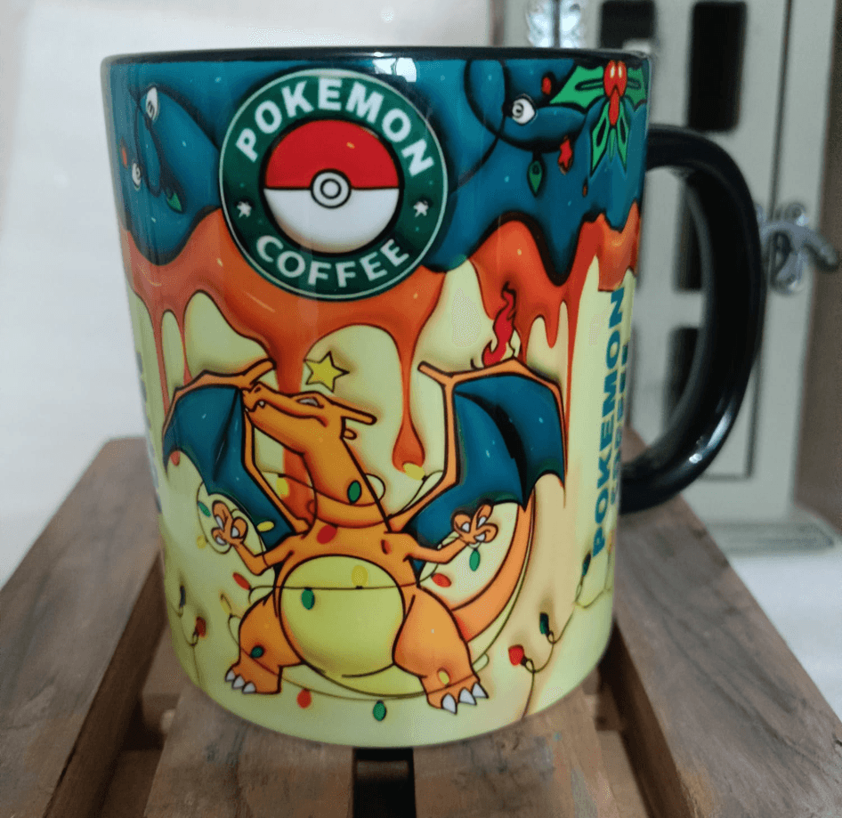 Pokemon Baskı içi ve Kulpu Renkli Kupa