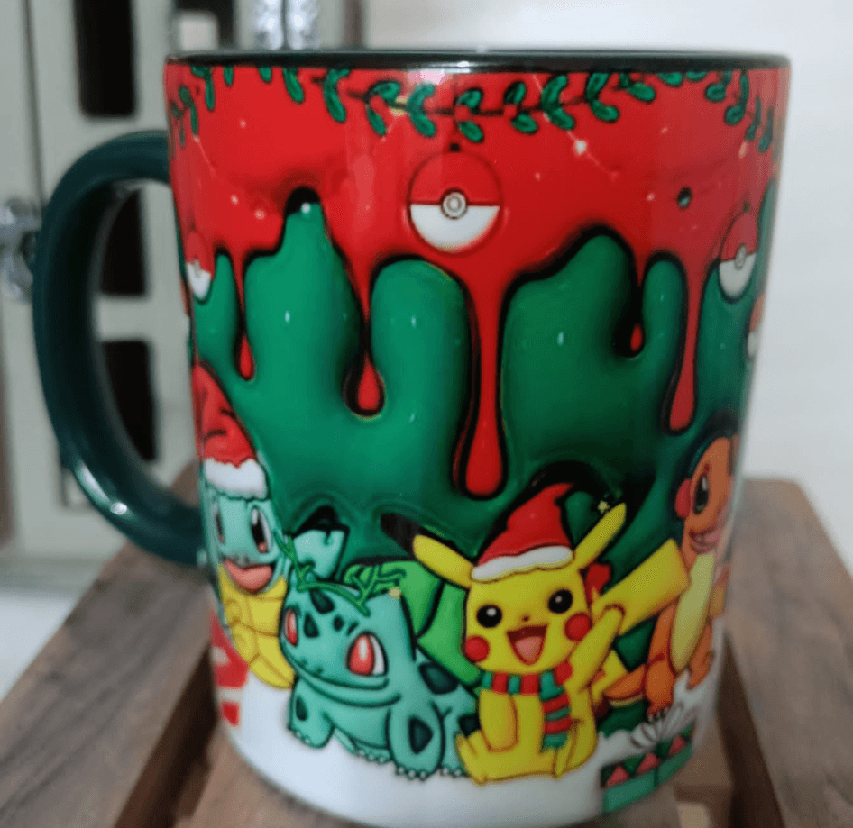 Pokemon Baskı içi ve Kulpu Renkli Kupa