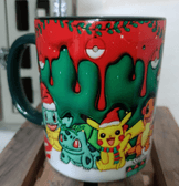 Pokemon Baskı içi ve Kulpu Renkli Kupa