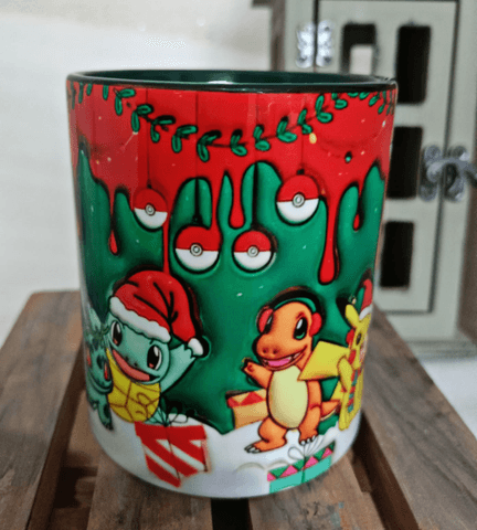 Pokemon Baskı içi ve Kulpu Renkli Kupa