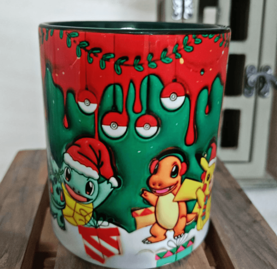 Pokemon Baskı içi ve Kulpu Renkli Kupa