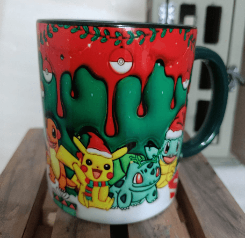 Pokemon Baskı içi ve Kulpu Renkli Kupa