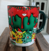 Pokemon Baskı içi ve Kulpu Renkli Kupa