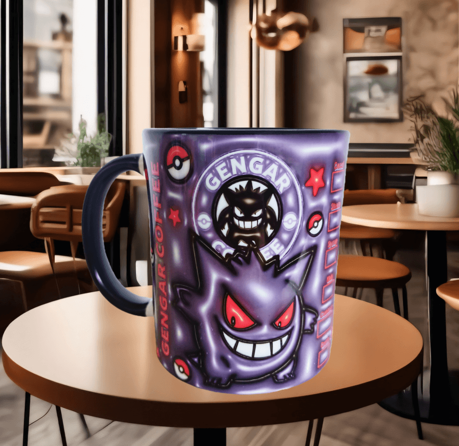 Pokemon Baskı içi ve Kulpu Renkli Kupa