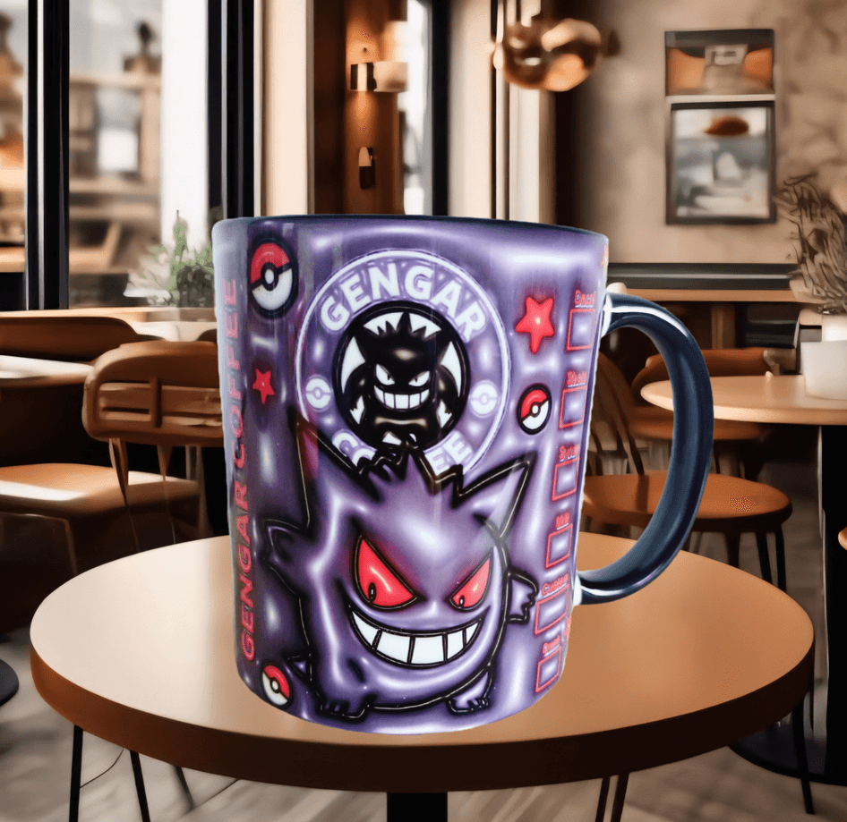 Pokemon Baskı içi ve Kulpu Renkli Kupa