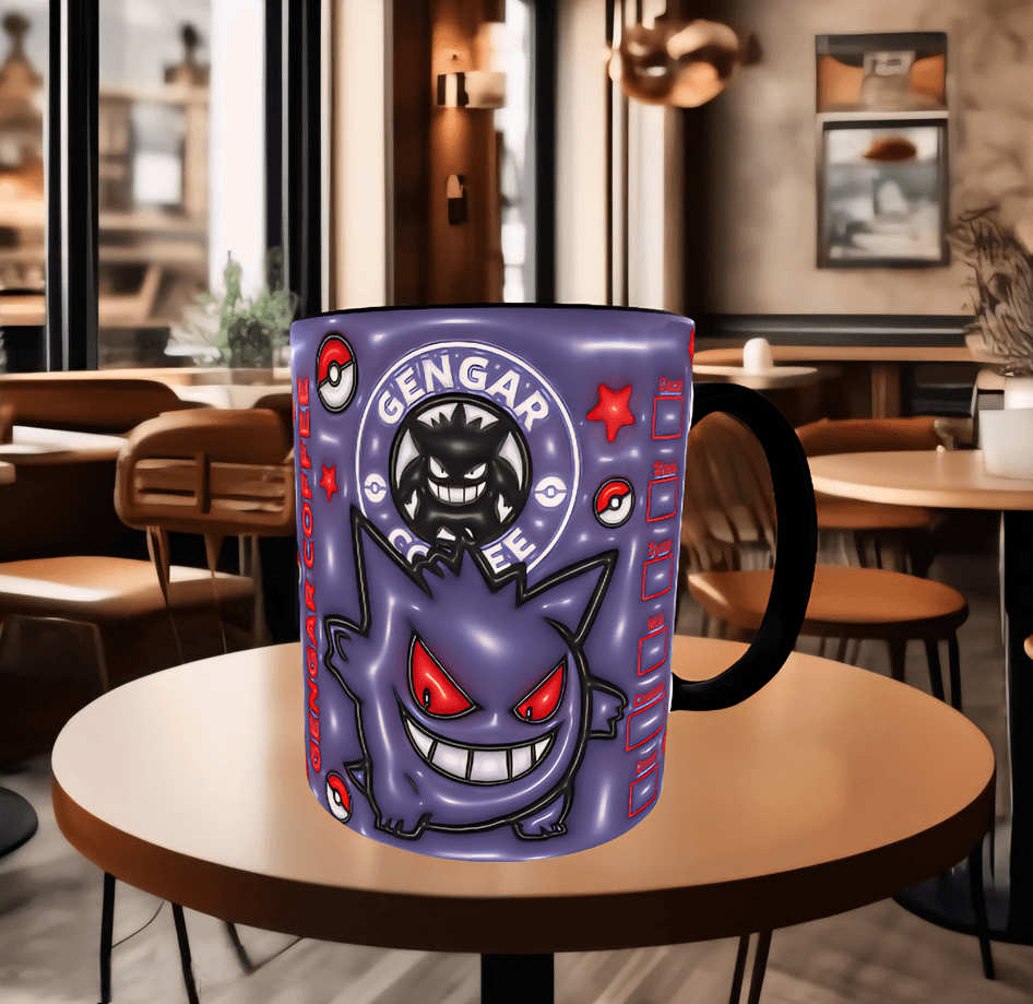 Pokemon Baskı içi ve Kulpu Renkli Kupa