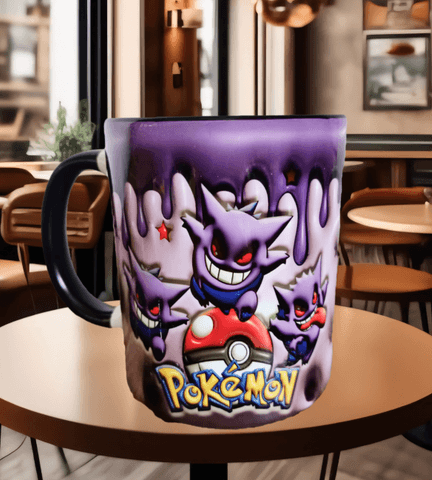 Pokemon Baskı içi ve Kulpu Renkli Kupa