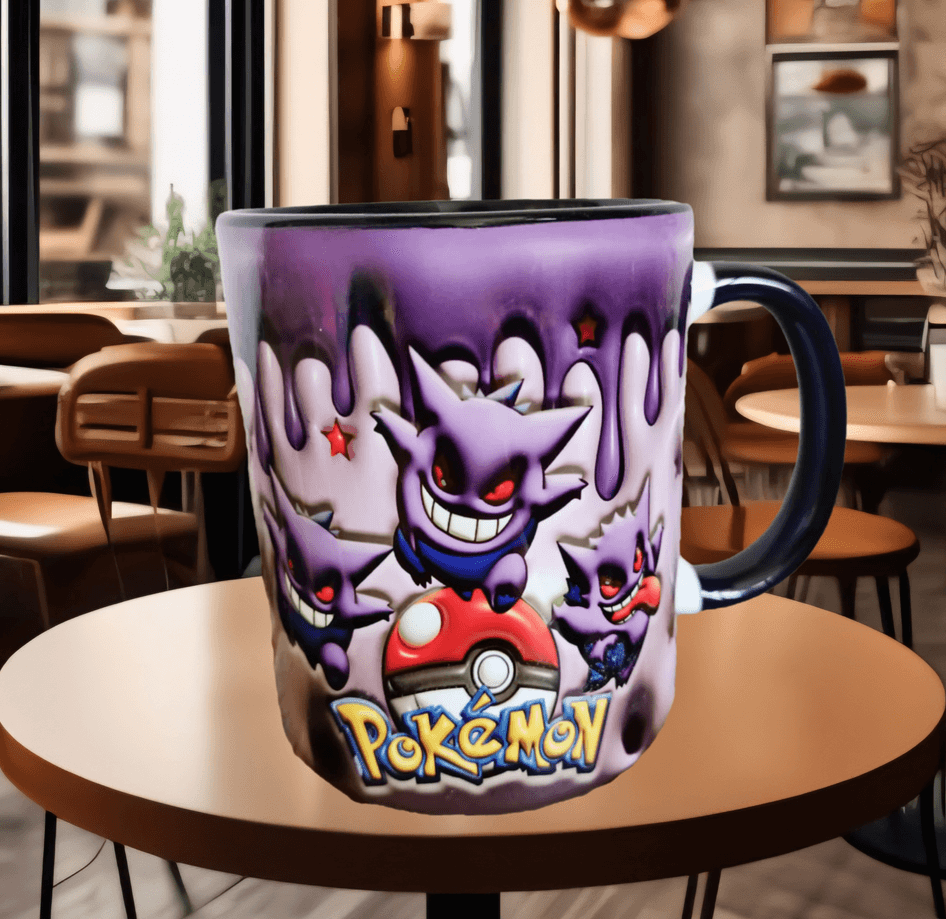 Pokemon Baskı içi ve Kulpu Renkli Kupa