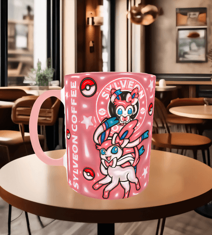 Pokemon Baskı içi ve Kulpu Renkli Kupa