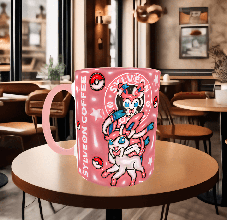 Pokemon Baskı içi ve Kulpu Renkli Kupa