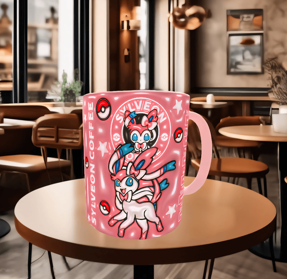 Pokemon Baskı içi ve Kulpu Renkli Kupa