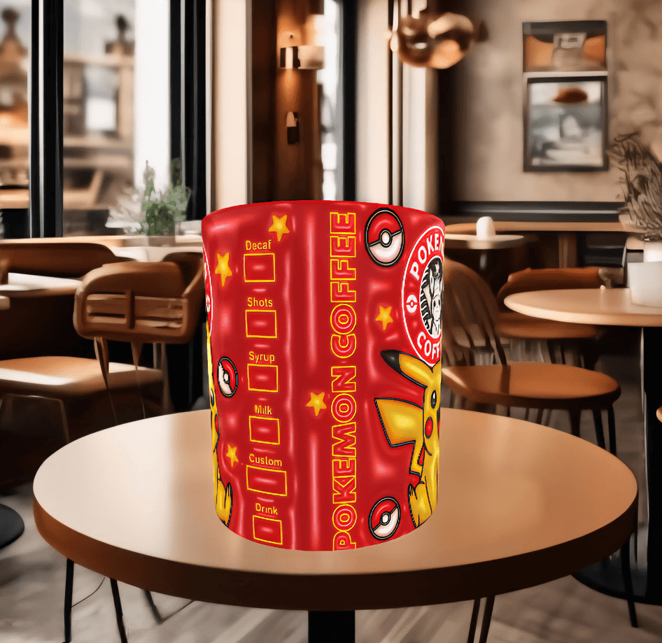Pokemon Baskı içi ve Kulpu Renkli Kupa