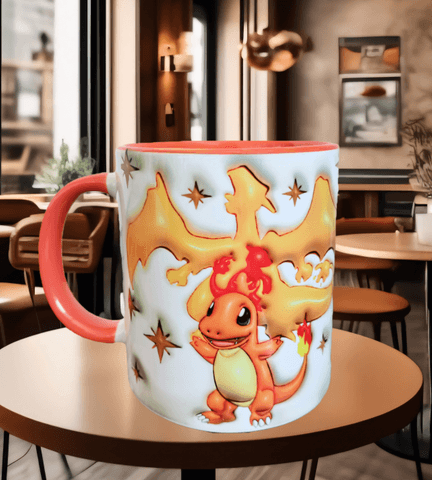 Pokemon Baskı içi ve Kulpu Renkli Kupa