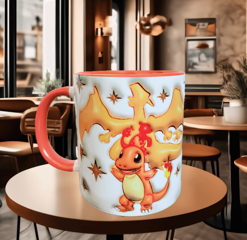 Pokemon Baskı içi ve Kulpu Renkli Kupa