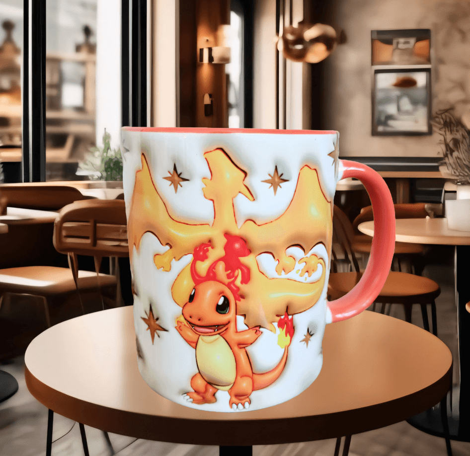 Pokemon Baskı içi ve Kulpu Renkli Kupa