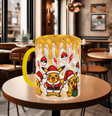 Pokemon Baskı içi ve Kulpu Renkli Kupa