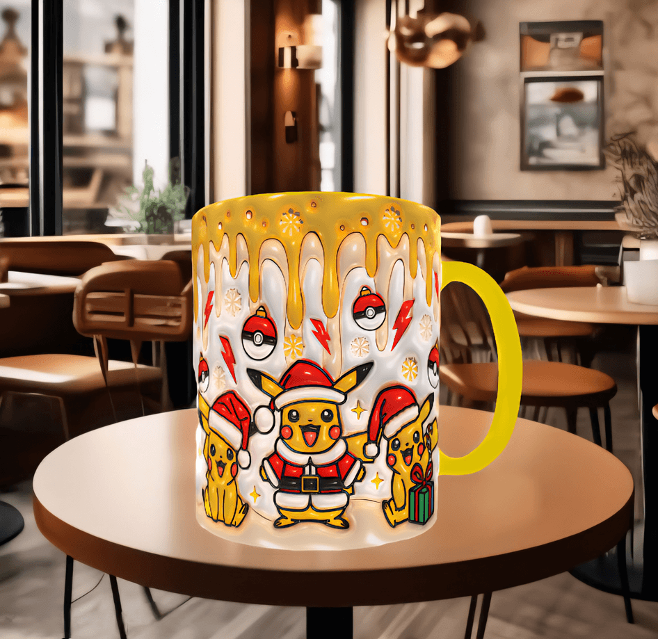 Pokemon Baskı içi ve Kulpu Renkli Kupa