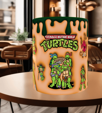 Ninja kaplumbağalar Baskı içi ve Kulpu Renkli Kupa