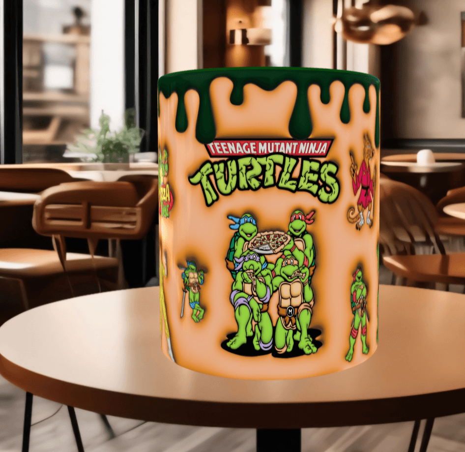 Ninja kaplumbağalar Baskı içi ve Kulpu Renkli Kupa