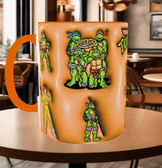 Ninja kaplumbağalar Baskı içi ve Kulpu Renkli Kupa