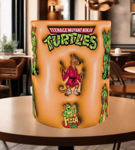 Ninja kaplumbağalar Baskı içi ve Kulpu Renkli Kupa