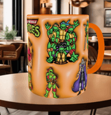 Ninja kaplumbağalar Baskı içi ve Kulpu Renkli Kupa