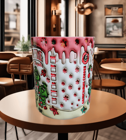 Grinch noel Baskı içi ve Kulpu Renkli Kupa