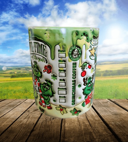 Grinch Noel yılbaşı Baskı içi ve Kulpu Renkli Kupa