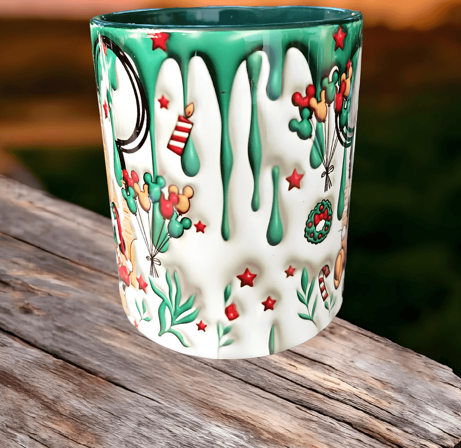 Mickey Noel yılbaşı Baskı içi ve Kulpu Renkli Kupa