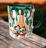 Mickey Noel yılbaşı Baskı içi ve Kulpu Renkli Kupa