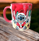 Stitch Noel yılbaşı Baskı içi ve Kulpu Renkli Kupa