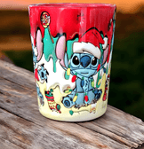 Stitch Noel yılbaşı Baskı içi ve Kulpu Renkli Kupa