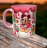 Mickey Noel yılbaşı Baskı içi ve Kulpu Renkli Kupa
