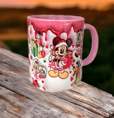 Mickey Noel yılbaşı Baskı içi ve Kulpu Renkli Kupa