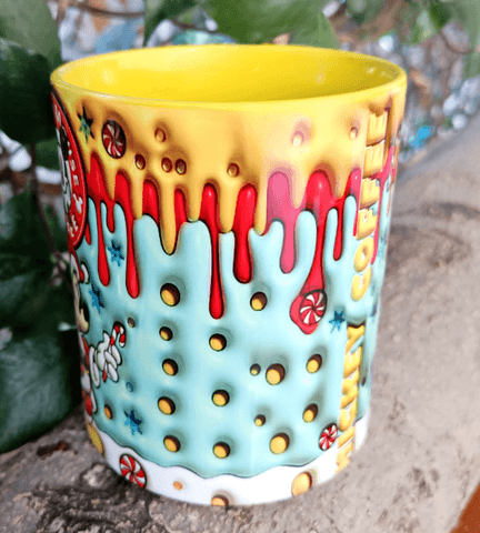 Mickey Noel yılbaşı Baskı içi ve Kulpu Renkli Kupa