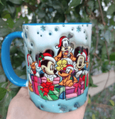 Mickey Noel yılbaşı Baskı içi ve Kulpu Renkli Kupa
