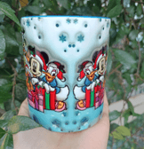 Mickey Noel yılbaşı Baskı içi ve Kulpu Renkli Kupa