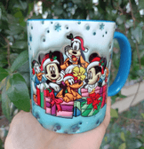 Mickey Noel yılbaşı Baskı içi ve Kulpu Renkli Kupa