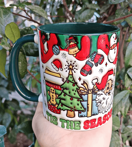 Noel baba Noel yılbaşı Baskı içi ve Kulpu Renkli Kupa