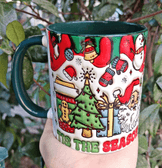 Noel baba Noel yılbaşı Baskı içi ve Kulpu Renkli Kupa