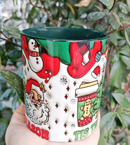 Noel baba Noel yılbaşı Baskı içi ve Kulpu Renkli Kupa