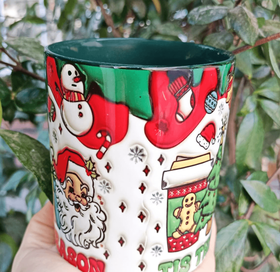 Noel baba Noel yılbaşı Baskı içi ve Kulpu Renkli Kupa